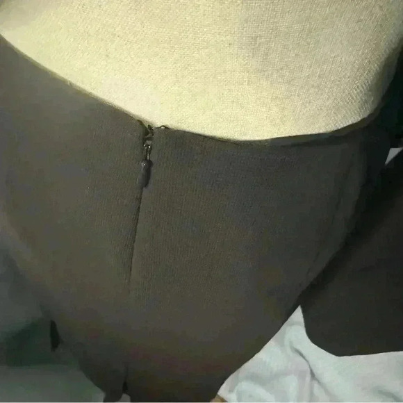 Studio Tahari Size 12 Silk Skirt Suit Brown w/Embellishments Snap Enclosure - Picture 11 of 16